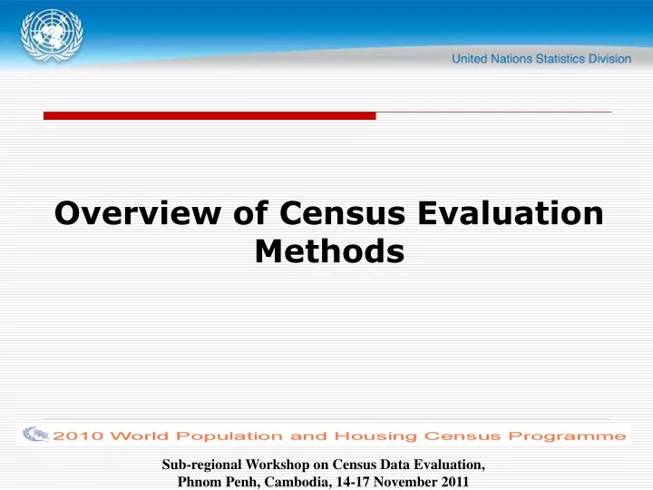 overview of census evaluation methods