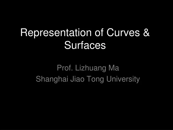 representation of curves surfaces