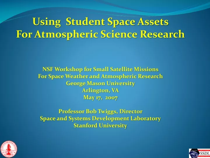 using student space assets for atmospheric