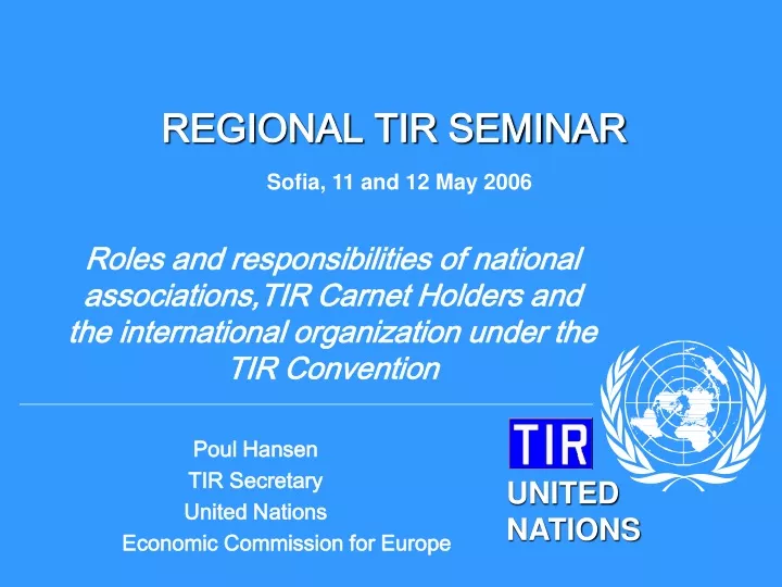 regional tir seminar sofia 11 and 12 may 2006