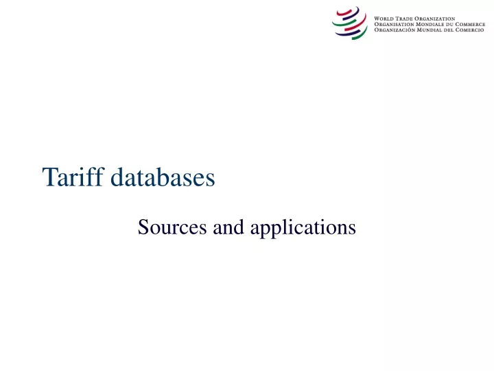 tariff databases