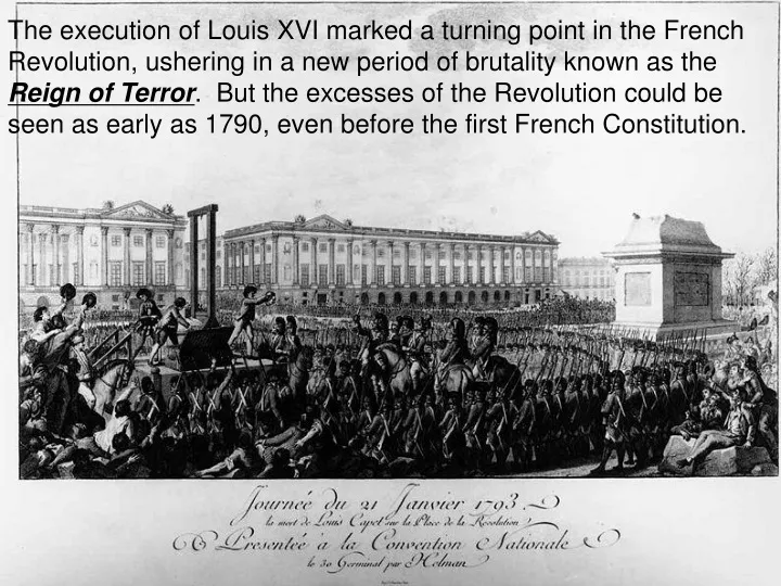 the execution of louis xvi marked a turning point
