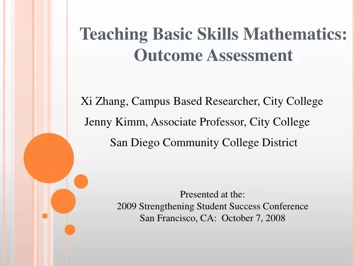 teaching basic skills mathematics outcome