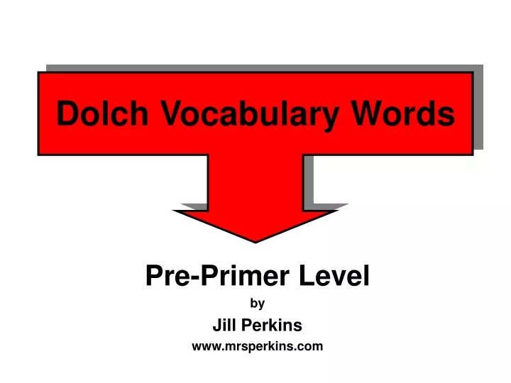 dolch vocabulary words