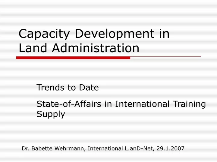 capacity development in land administration