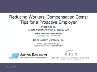 Reducing Workers' Compensation Costs: Tips for a Proactive Employer