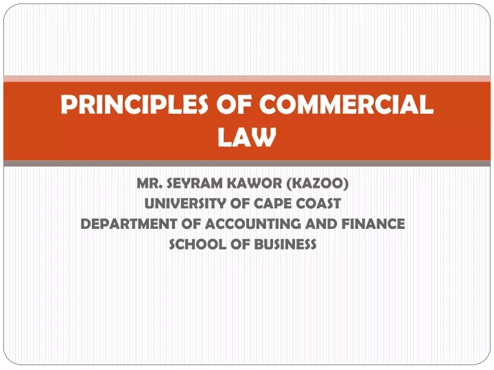 principles of commercial law