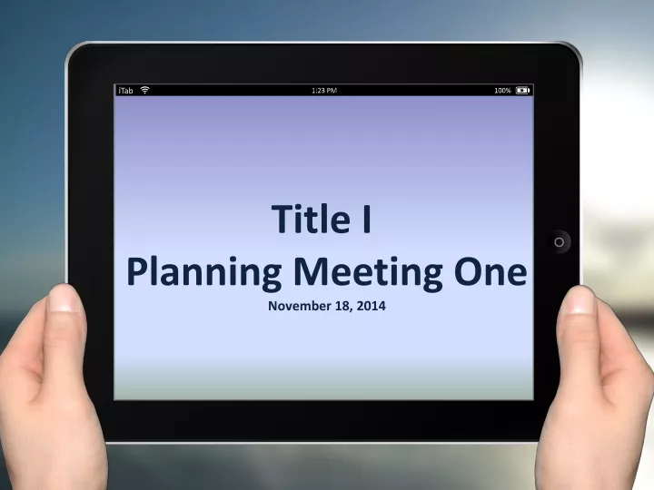 title i planning meeting one november 18 2014