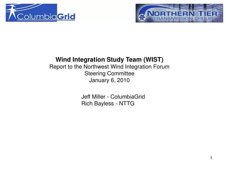 wind integration study team wist report