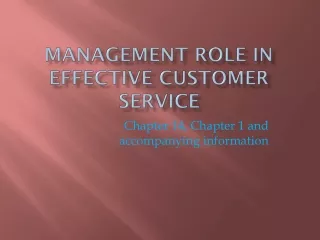 Management Role in Effective Customer Service