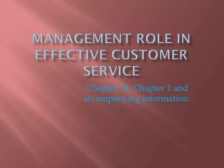 management role in effective customer service
