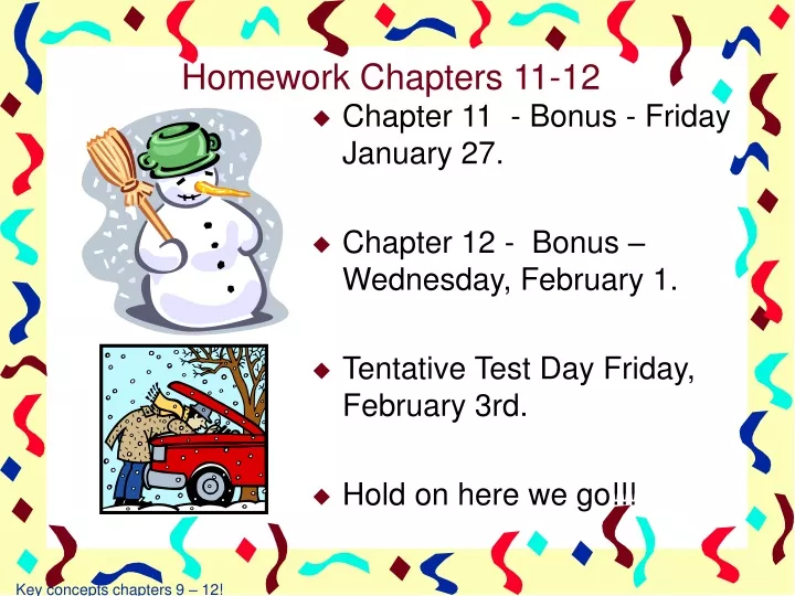 homework chapters 11 12