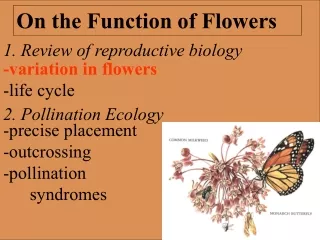 1. Review of reproductive biology  2. Pollination Ecology