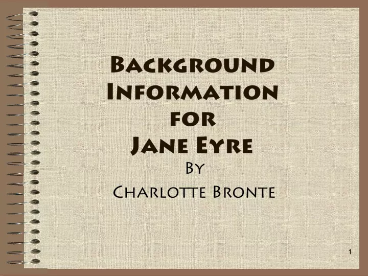 background information for jane eyre