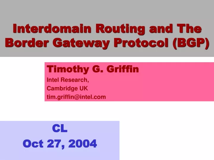 interdomain routing and the border gateway protocol bgp