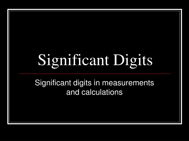 significant digits