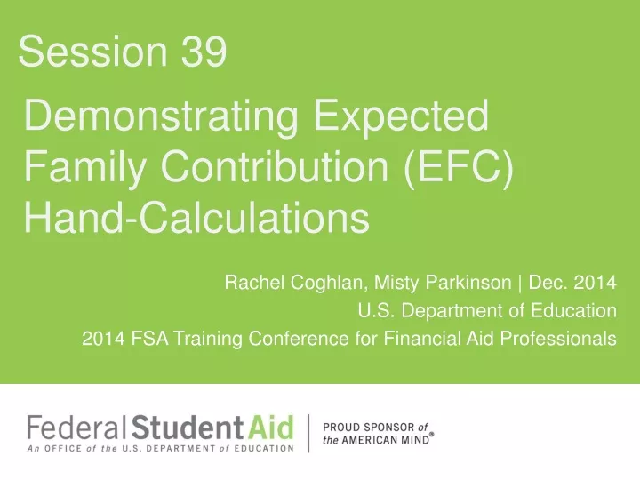 demonstrating expected family contribution efc hand calculations