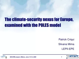 The climate-security nexus for Europe, examined with the POLES model