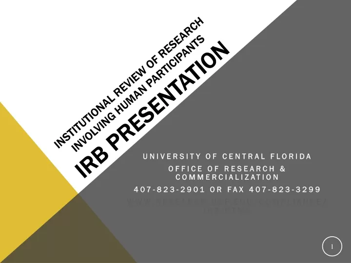 institutional review of research involving human participants irb presentation