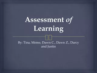 Assessment  of  Learning