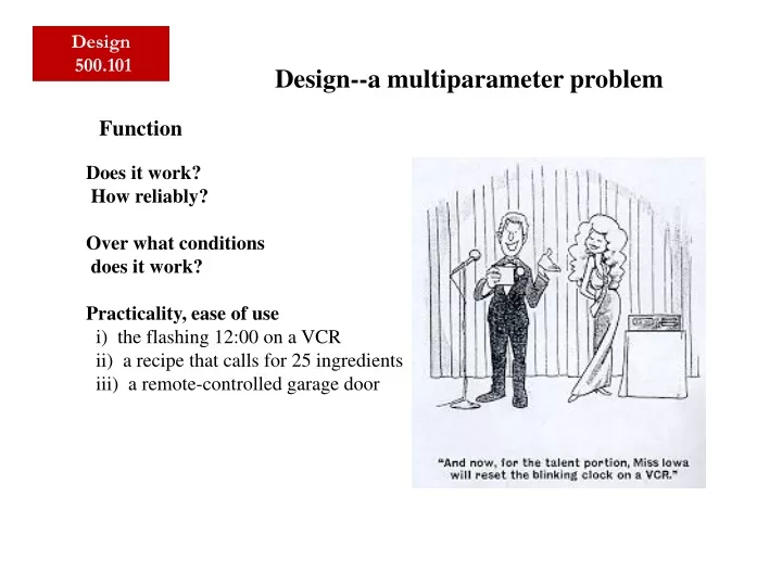 design a multiparameter problem
