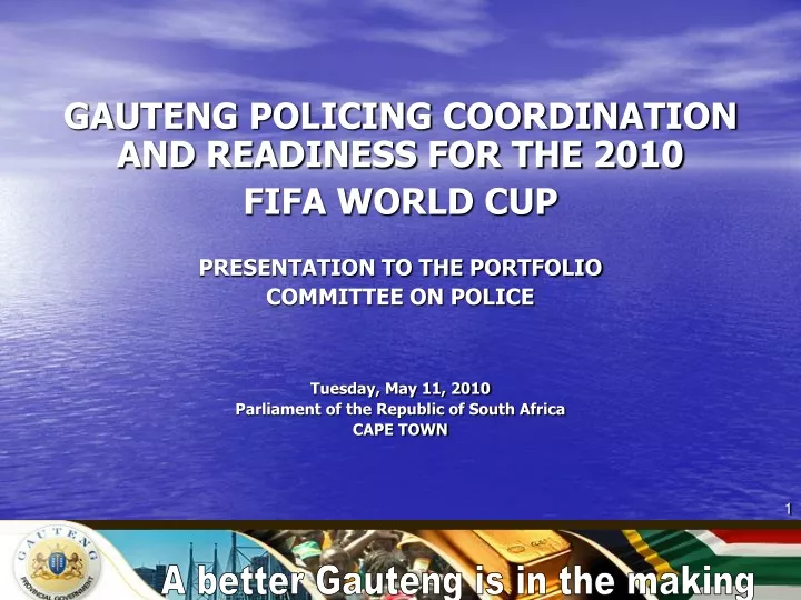 gauteng policing coordination and readiness