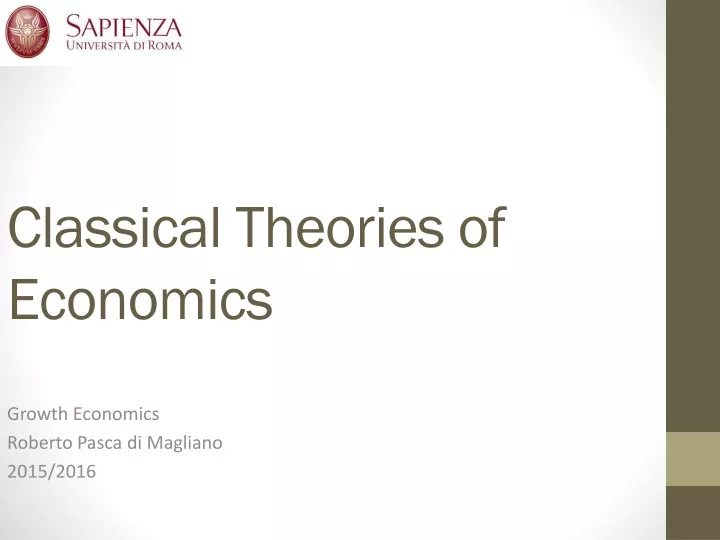 classical theories of economics