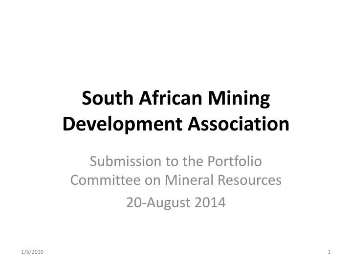 south african mining development association