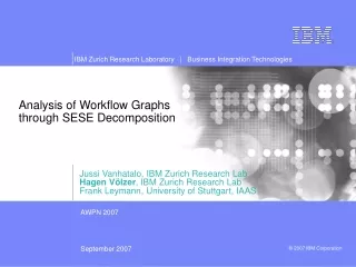 Analysis of Workflow Graphs  through SESE Decomposition