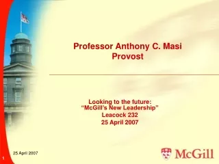Professor Anthony C. Masi Provost