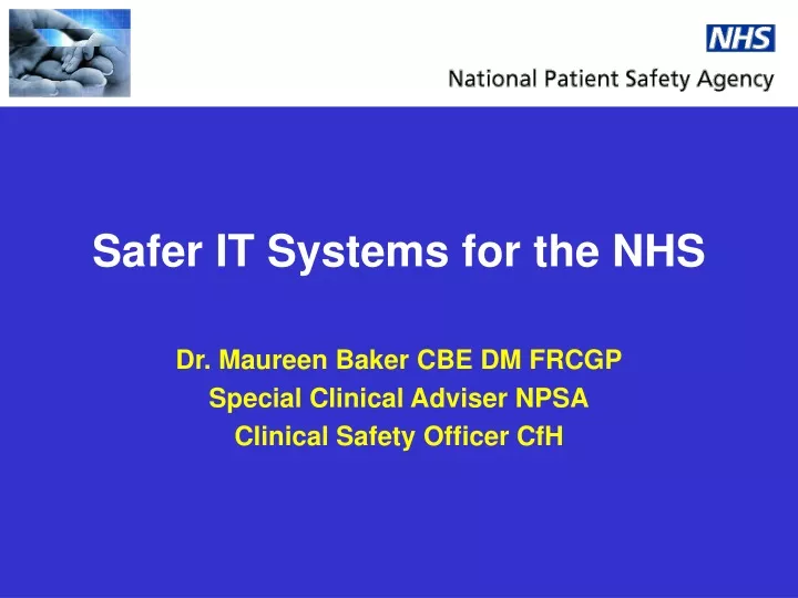 safer it systems for the nhs
