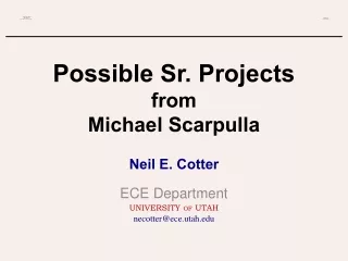 Possible Sr. Projects from Michael Scarpulla
