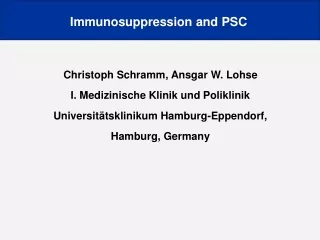 Christoph Schramm, Ansgar W. Lohse  I. Medizinische Klinik und Poliklinik