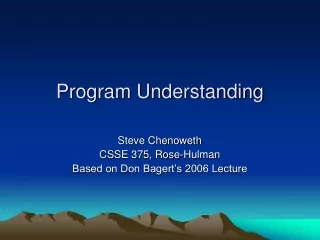 Program Understanding