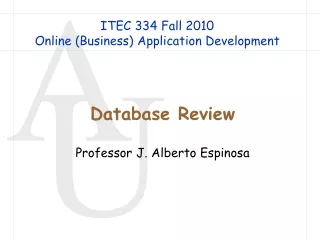 ITEC 334 Fall 2010 Online (Business) Application Development