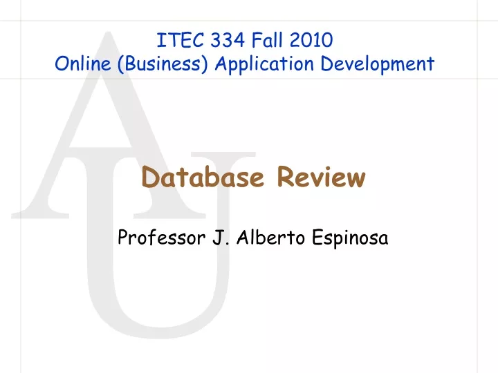 itec 334 fall 2010 online business application development