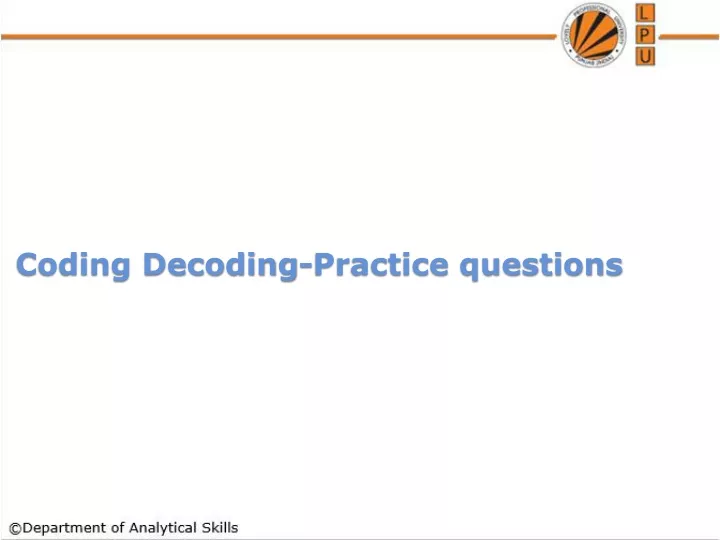 coding decoding practice questions
