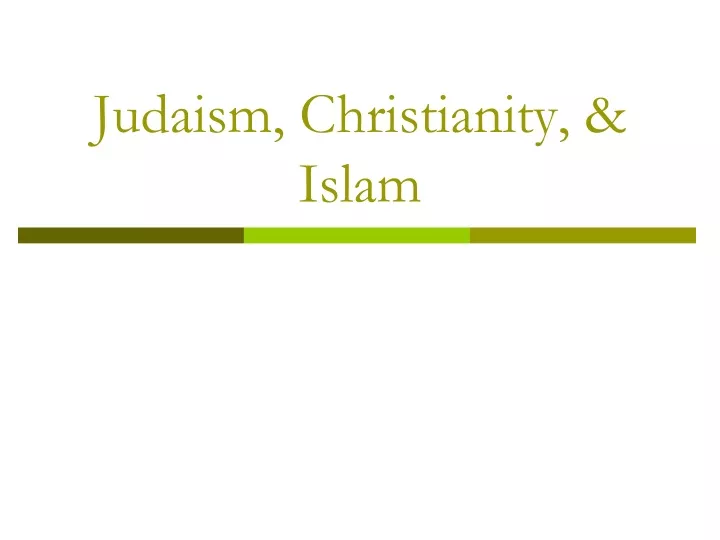 judaism christianity islam