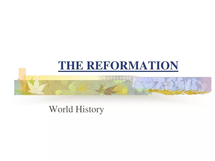the reformation