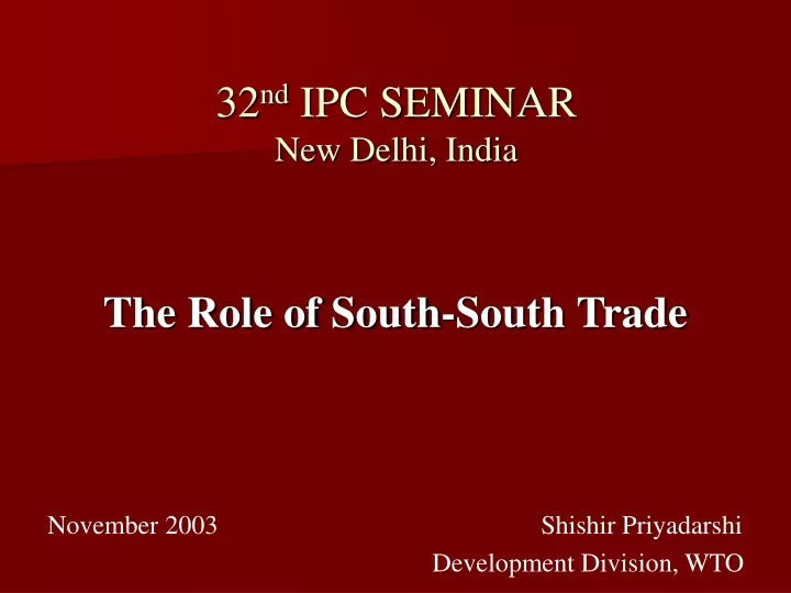 32 nd ipc seminar new delhi india
