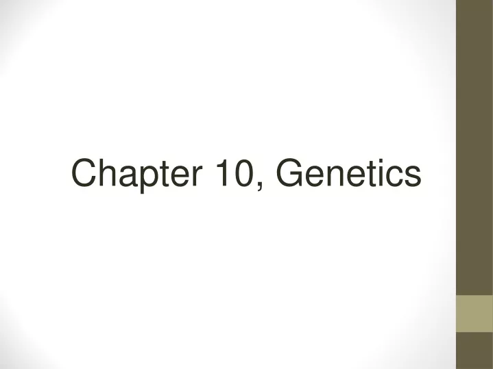 chapter 10 genetics