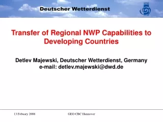 Stepwise introduction of regional NWP