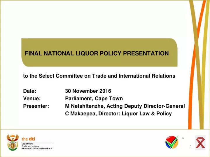 final national liquor policy presentation