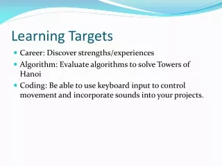 Learning Targets