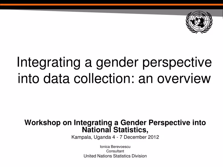 integrating a gender perspective into data collection an overview