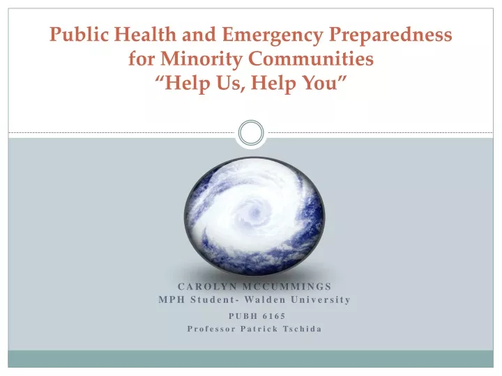public health and emergency preparedness for minority communities help us help you