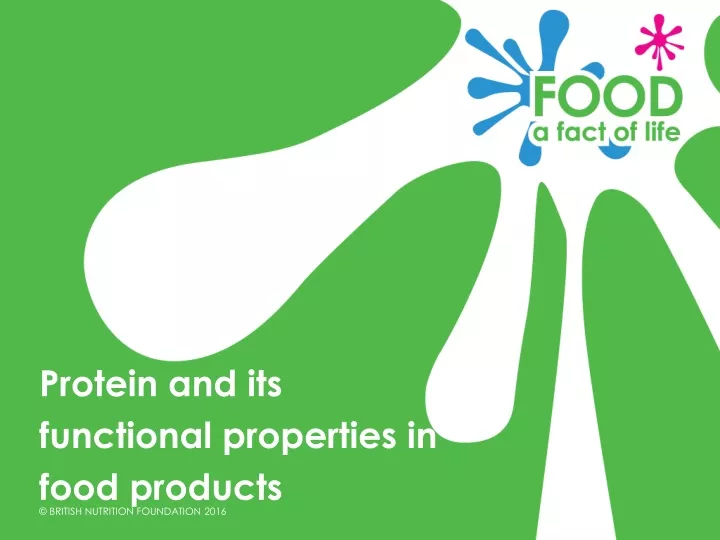 protein and its functional properties in food