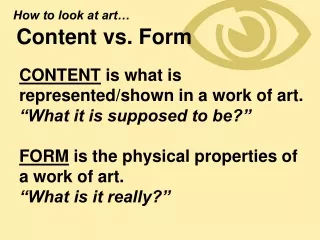 Content vs. Form