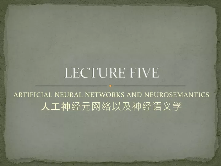 lecture five