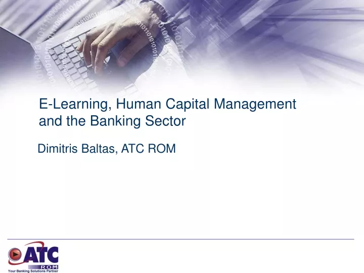 e learning human capital management and the banking sector